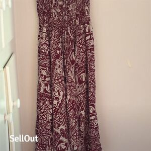 M Vintage Boho Maxi Skirt Geometric Print